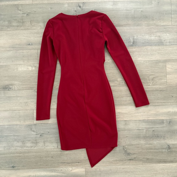 Lulu's Dark Red Long Sleeve Bodycon Dress - Picture 8 of 15